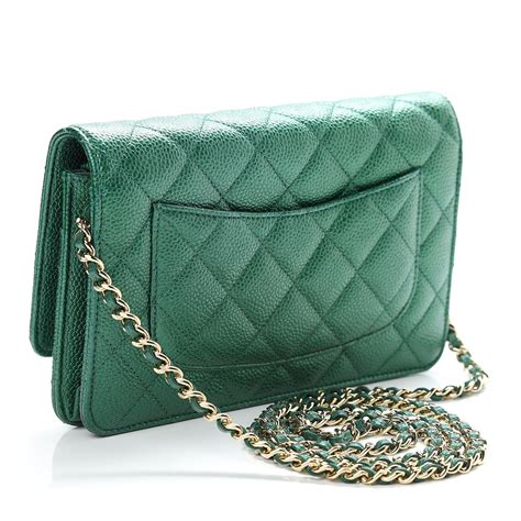 chanel green wallet on chain|Chanel quilted wallet on chain.